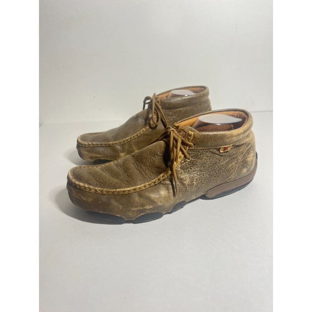 Twisted X Brown Leather Moc Toe Chukka Loafers